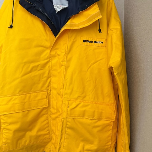 West Marine Boating / Fishing Yellow Hooded Waterproof Men's Jacket M, - Picture 4 of 11